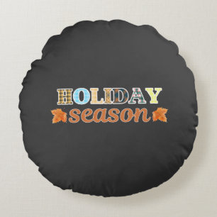 Holiday Season Round Pillow