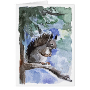Holiday season squirrel card