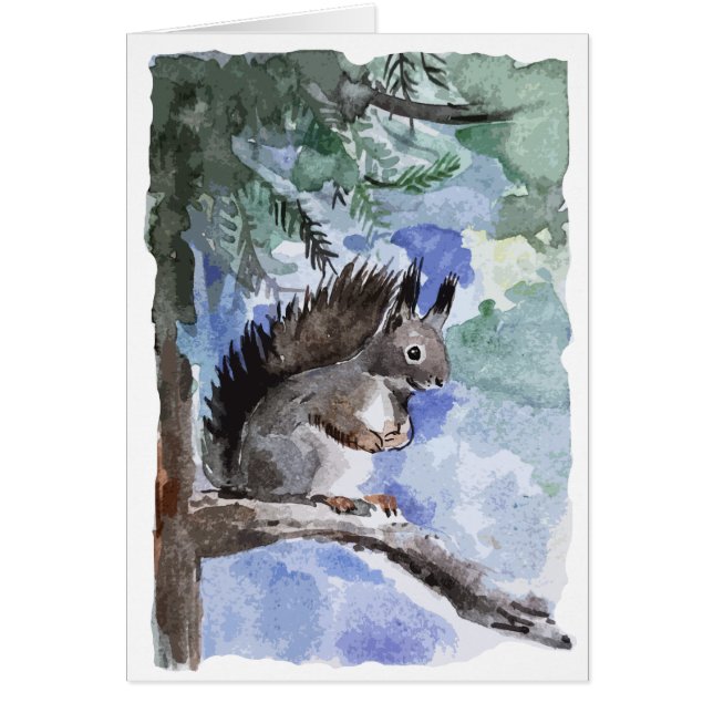 Holiday season squirrel card (Front)