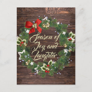 Holiday Season Wreath Greeting Postcard