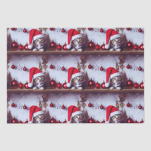 Holiday Shelf Kitty - Christmas Cat Tissue Paper