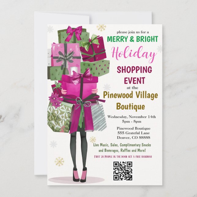 Holiday Shopping Event Invitation (Front)