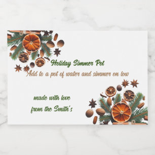 Holiday Simmer Pot Scents Food Label
