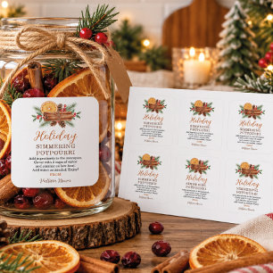 Holiday Simmering Potpourri Personalized Square Sticker