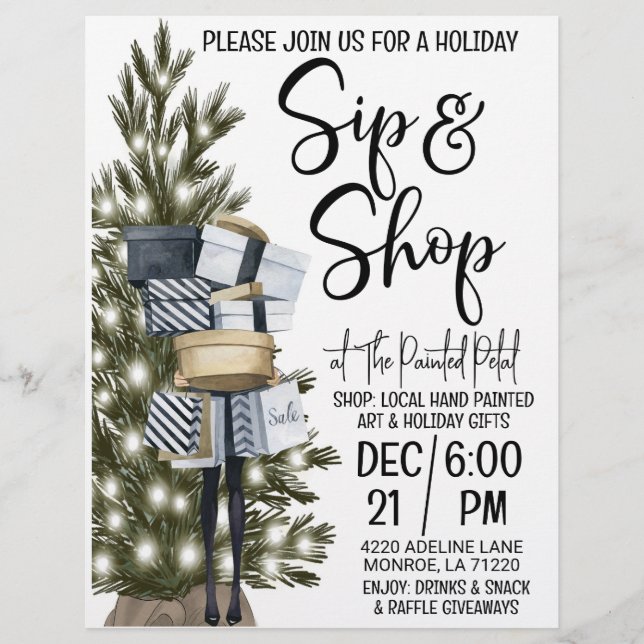 Holiday Sip and Shop Flyer (Front)