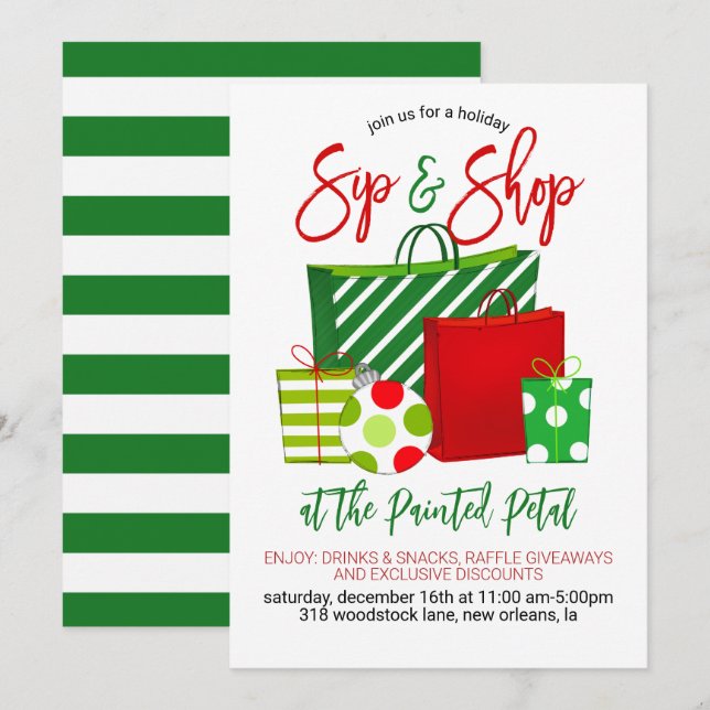 Holiday Sip and Shop Invitation (Front/Back)