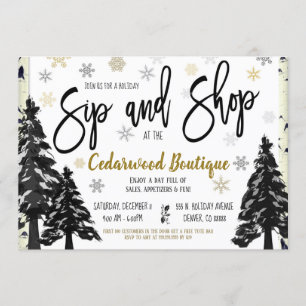 Holiday Sip and Shop Invitation