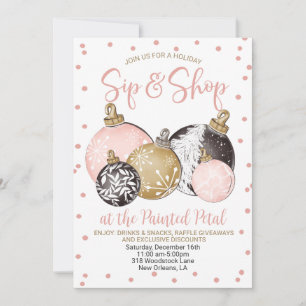 Holiday Sip and Shop Invitation