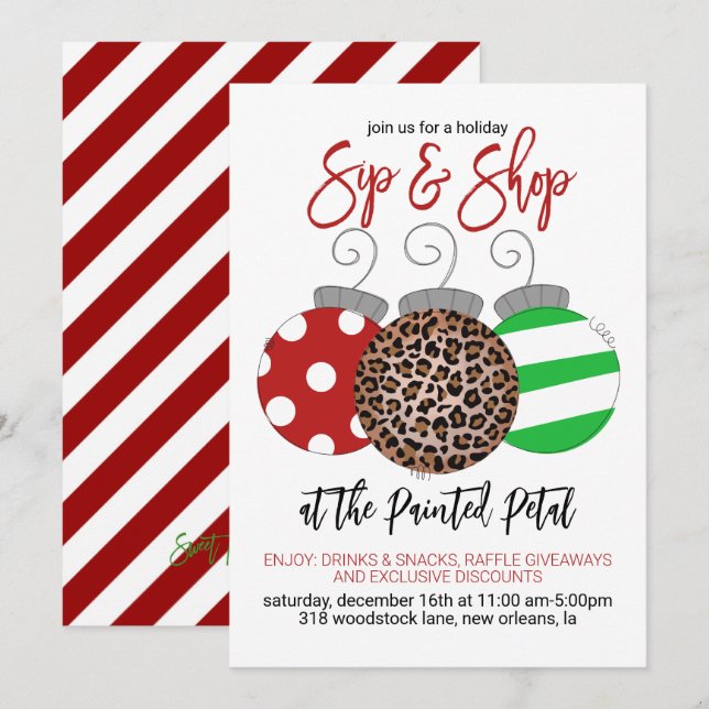 Holiday Sip and Shop Invitation (Front/Back)
