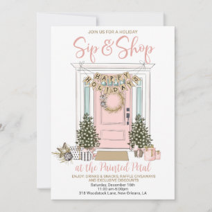 Holiday Sip and Shop Invitation
