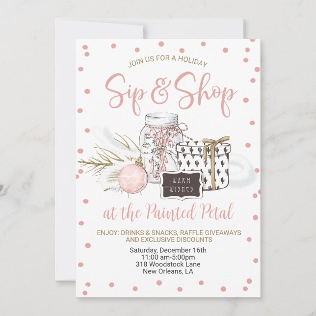 Holiday Sip and Shop Invitation (Front)