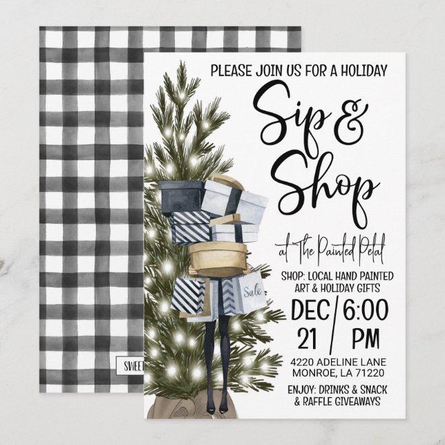 Holiday Sip and Shop Invitation (Front/Back)