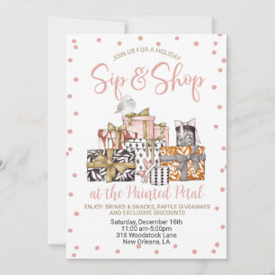 Holiday Sip and Shop Invitation