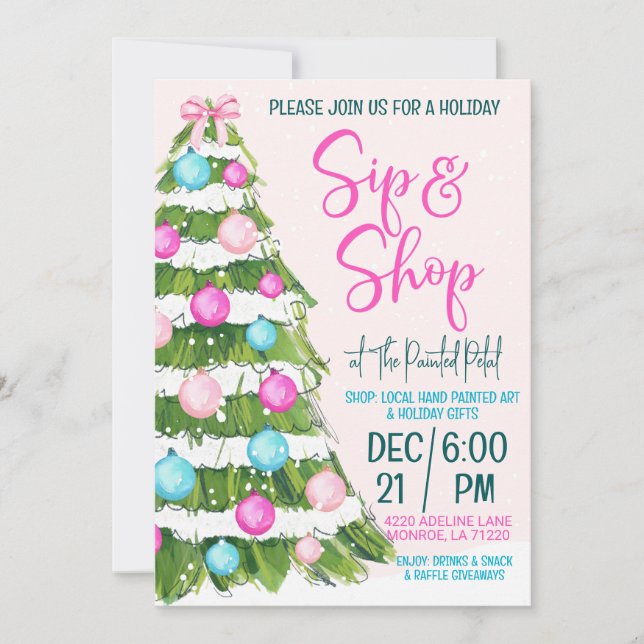 Holiday Sip and Shop Invitation (Front)