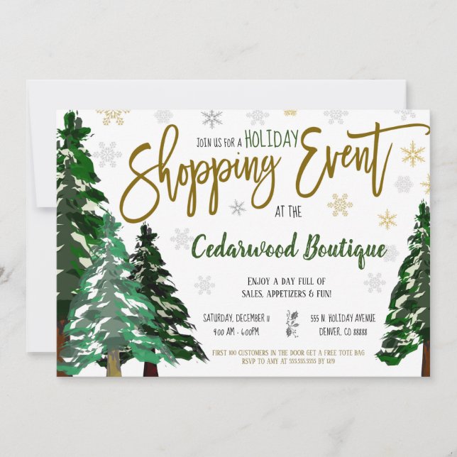 Holiday Sip and Shop Invitation (Front)
