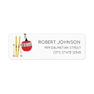Holiday Ski Skiing Return Address Label