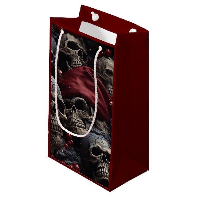 Holiday Skull Gift Bag  (Front Angled)