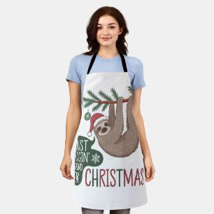 Holiday Sloth - Just Hangin’ Around for Christmas Apron