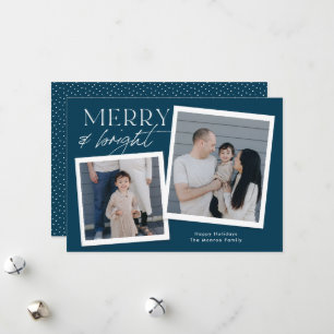 Holiday Snapshot Photo Card - navy
