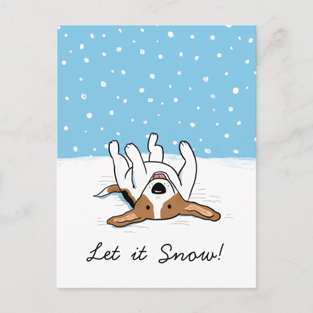 Holiday Snow Beagle | Cute Christmas Xmas Dog Postcard (Front)