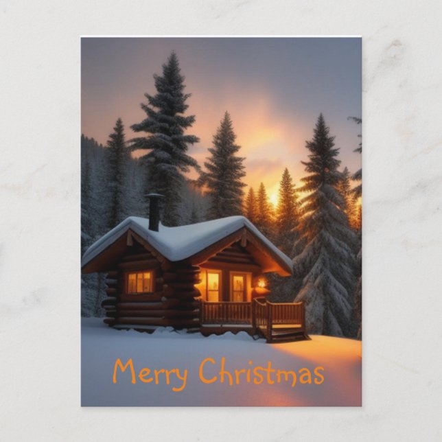 Holiday Snow Scene Postcard (Front)