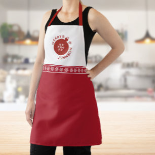 Holiday Snowflake Add Your Name Text Apron