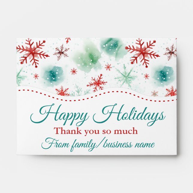 Holiday Snowflake Cash Money Gift Envelope (Front)