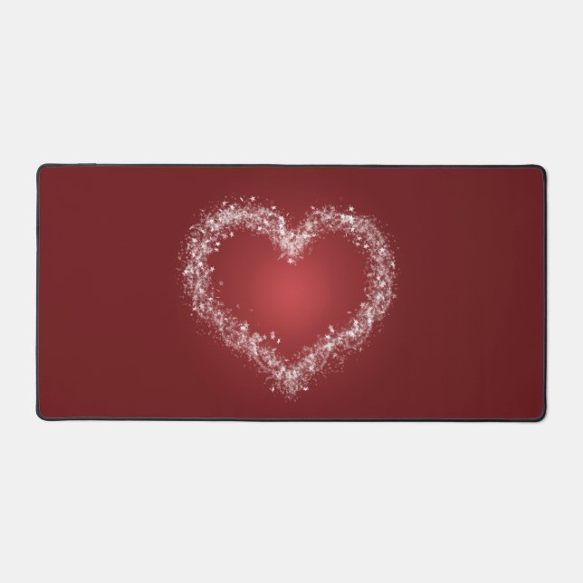 Holiday Snowflake Stars Heart Design Christmas Desk Mat (Front)