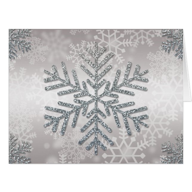 Holiday Snowflake with Silver Glitter (Front Horizontal)