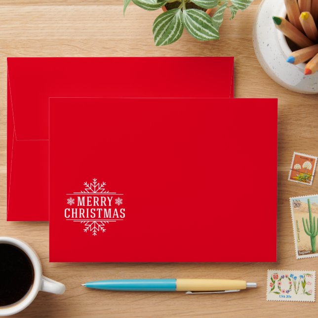 Holiday Snowflakes Card Envelope (Desk)