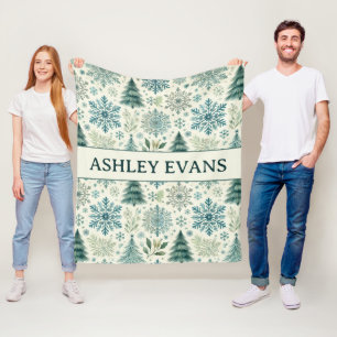 Holiday Snowflakes, Christmas Tree Pattern Blanket