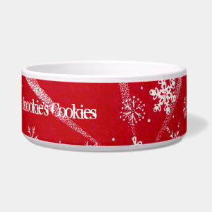 Holiday Snowflakes   Customizable Pet Bowls