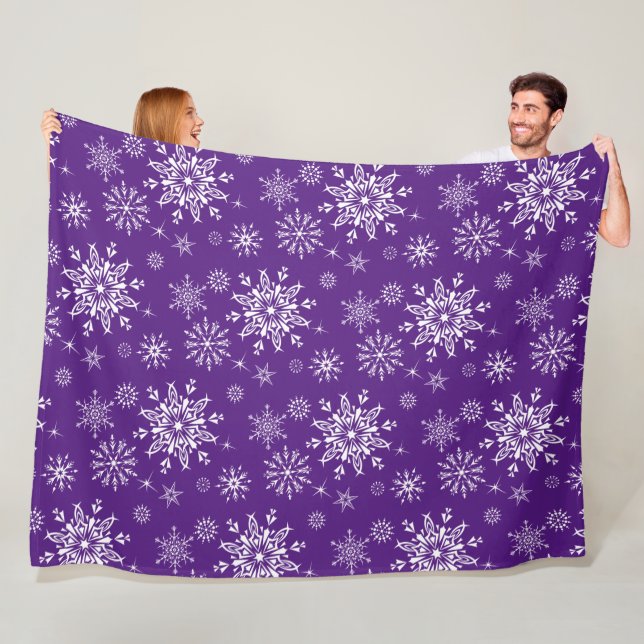 Holiday Snowflakes Fleece Blanket (In Situ)