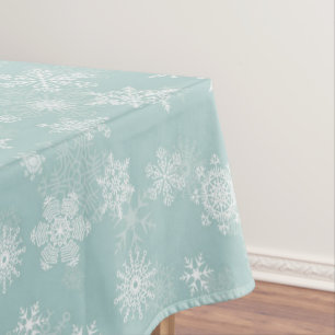 Holiday Snowflakes Merry Christmas Tablecloth