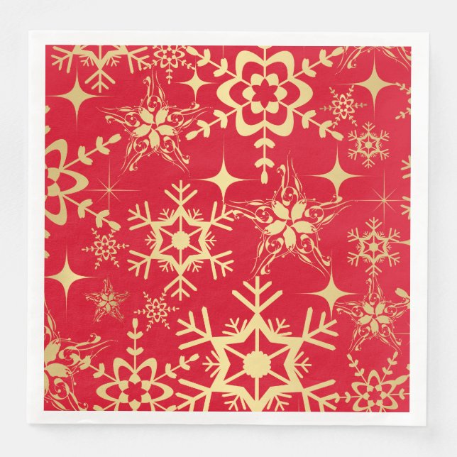 Holiday Snowflakes Paper Napkins (Front)