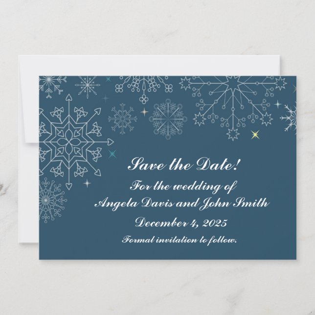 Holiday Snowflakes Save the Date (Front)