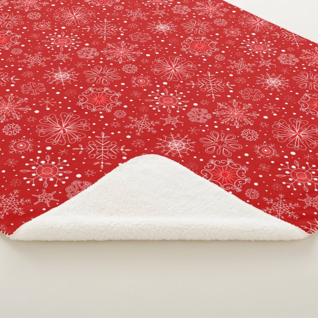 Holiday Snowflakes Sherpa Blanket (3/4)