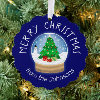 Holiday Snowglobe Ornament Card