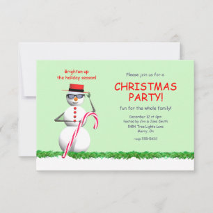 Holiday Snowman Christmas Party Invitation