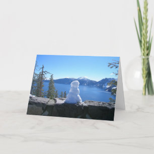 Holiday Snowman, Crater Lake National Park Card