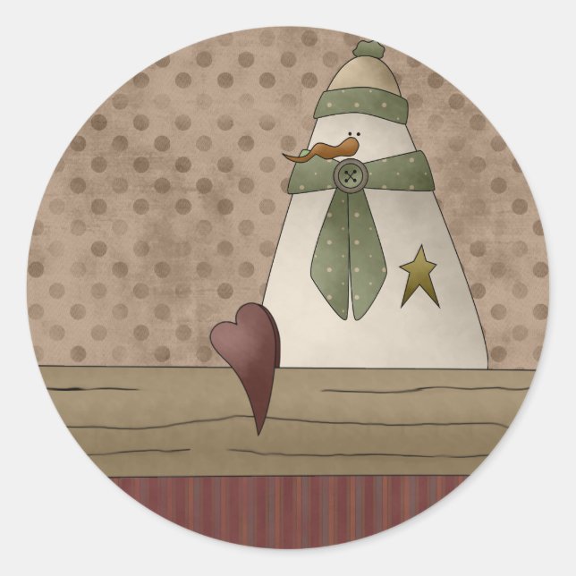 Holiday Snowman Envelope Seals Stickers (Front)