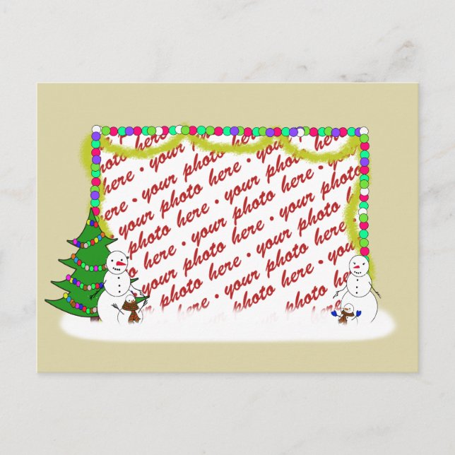 Holiday Snowman Family Photo Frame (Front)