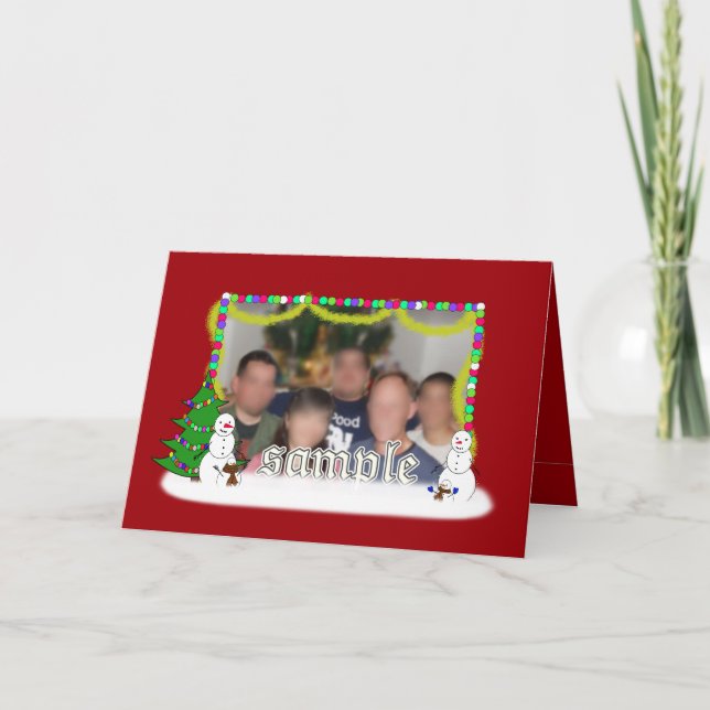 Holiday Snowman Family Photo Frame (Front)