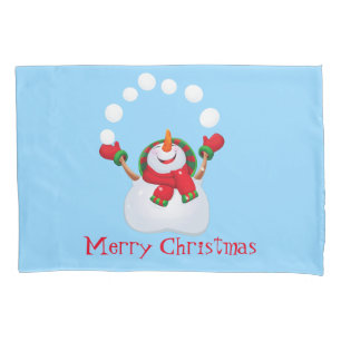 Holiday Snowman Pillowcase