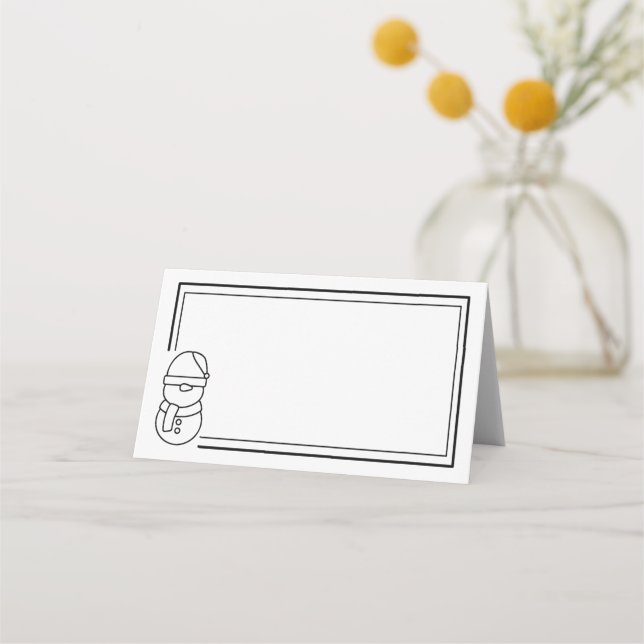 Holiday Snowman Place Card (Front)