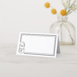 Holiday Snowman Place Card