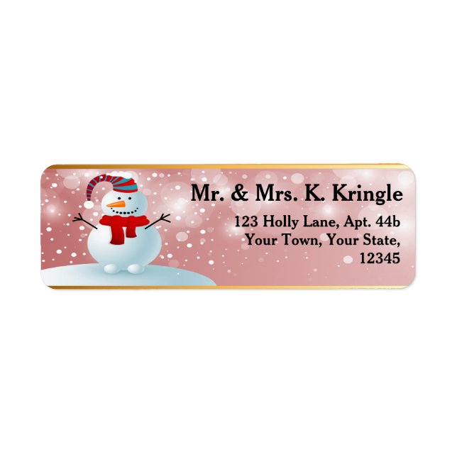 Holiday Snowman Return Address Labels (Front)