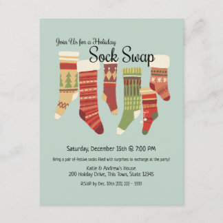 Holiday Sock Exchange Party Invitation