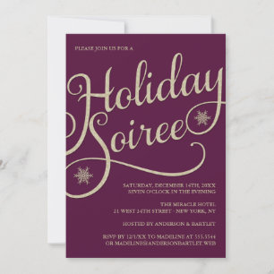 Holiday Soiree Sparkle Christmas Party Invitation