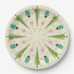 Holiday Sparkle Cats by studioxtine Paper Plate